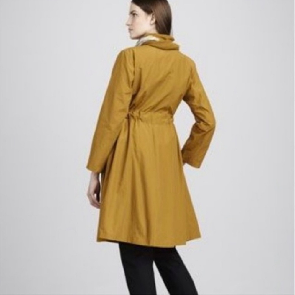 Eileen Fisher Belted Mustard Trench coat M - Picture 2 of 6